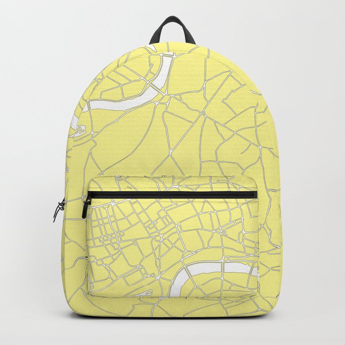 London Yellow on White Street Map Backpack