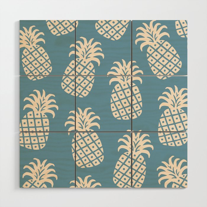 Pineapple Twist 336 Blue and Cream Wood Wall Art