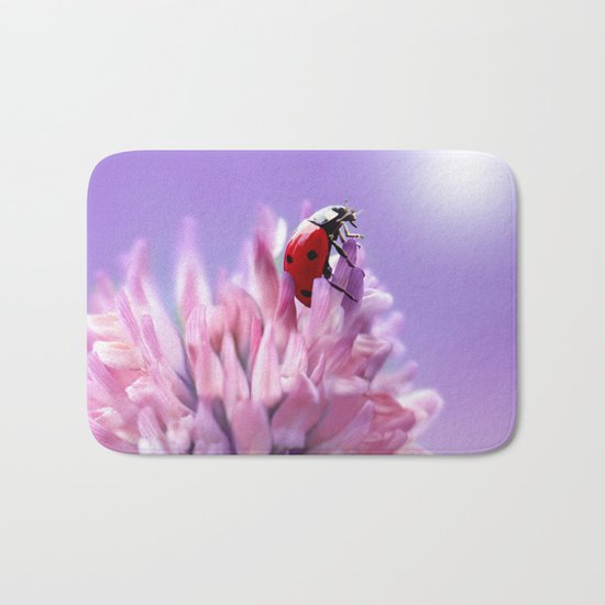 Ladybug purple background 58 Bath Mat