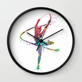 Rhythmic Gymnastics Print Sports Print Watercolor Print Wall Clock