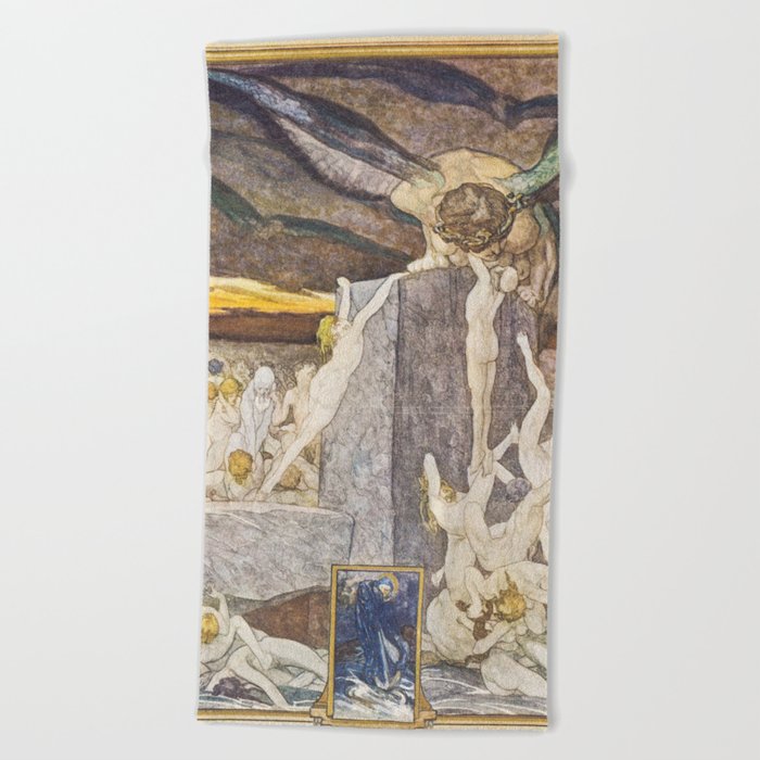 Artwork from Dante's Inferno Beach Towel