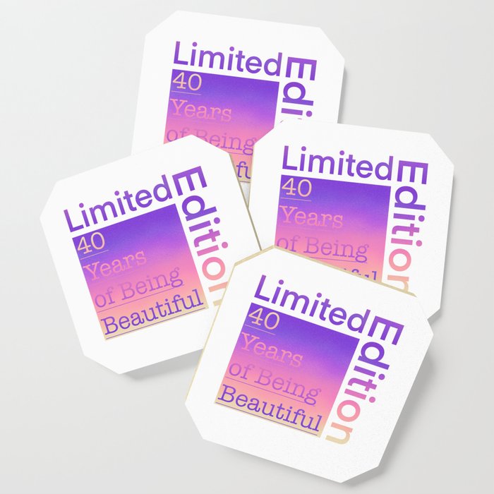 40 Year Old Gift Gradient Limited Edition 40th Retro Birthday Coaster