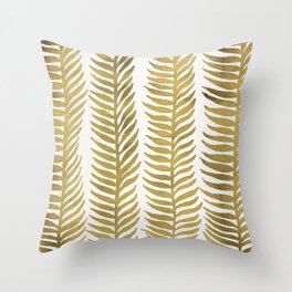 Golden Seaweed Throw Pillow