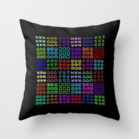 Aztec Wannabe (Black) Throw Pillow