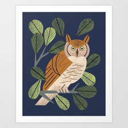 Perching Owl Art Print