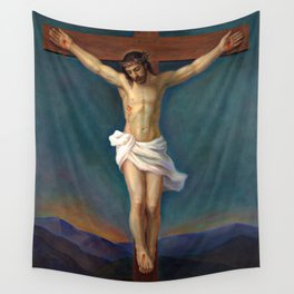 Jesus Christ On The Cross - Crucifixion Wall Tapestry | Easter, Lord, Catholic, Golgotha, Cross, Crucifixion, Christian, Crucifix, Christ, Calvary 