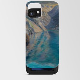 Žrnovnica lake and river, alpine mountain sapphire blue lake landscape painting Menci Clement Crnčić iPhone Card Case