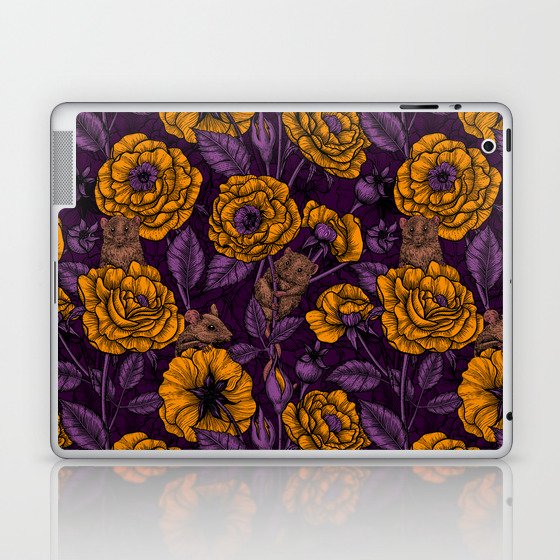 The mice party in orange and violet Laptop & iPad Skin