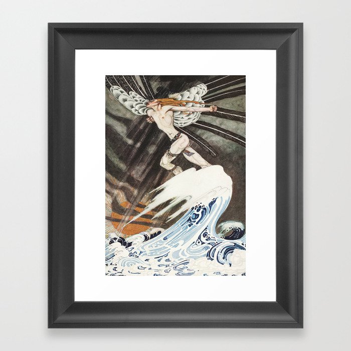 kay nielsen the north wind goes over the sea Framed Art Print