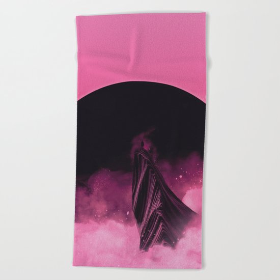 No Stars Pink Sky Beach Towel