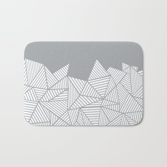 Abstract Mountain Grey Bath Mat