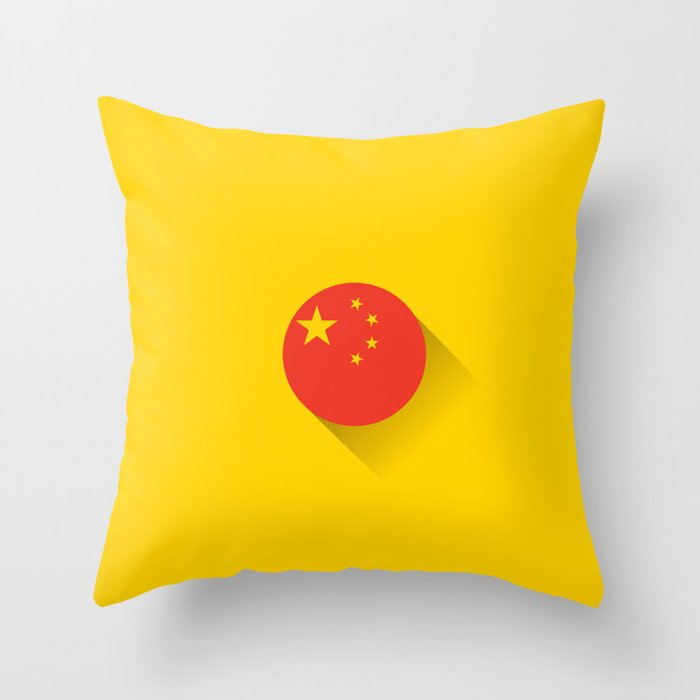 Minimal China Flag Throw Pillow
