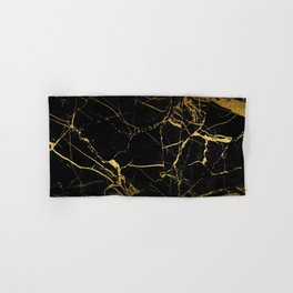 Black and Gold Marble Hand & Bath Towel