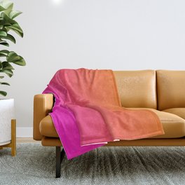 Trendy Pink and Orange Gradient Throw Blanket