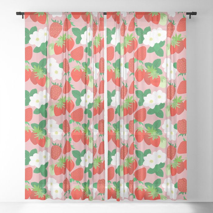 Strawberry Pink Sheer Curtain