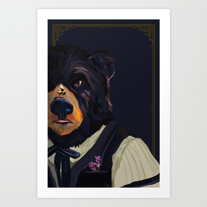The Bartending Bear Art Print