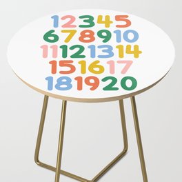 Numbers Poster - Colorful 123 Nursery Prints Side Table
