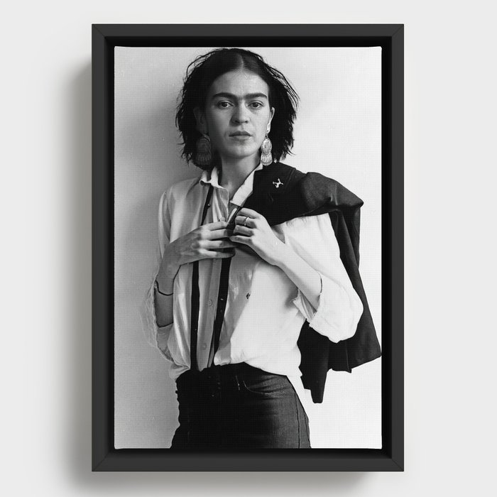 Frida Kahlo Historical Photography Framed Canvas