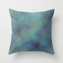 Abstract blurred fresh blue green Throw Pillow