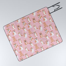 corgi pink Picnic Blanket