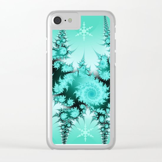 Winter magic in soft blue Clear iPhone Case