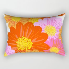 Modern Retro Summer Daisy Flowers Rectangular Pillow