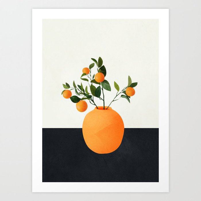  Orange Tree Branch in a Vase 02 Art Print