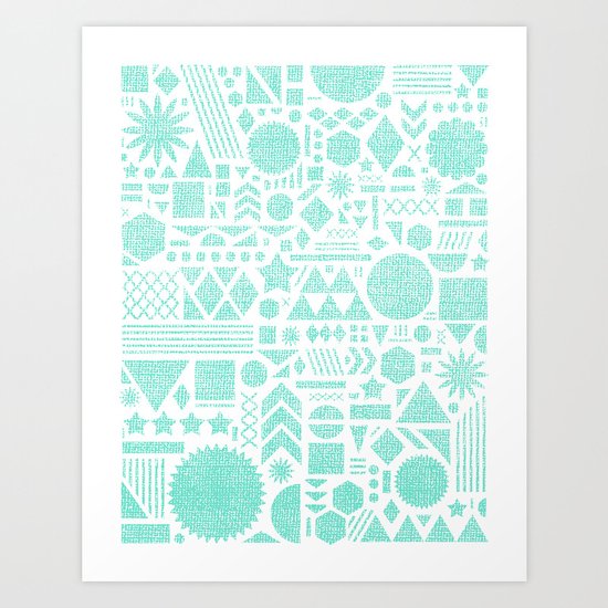 Modern Elements with Turquoise Art Print