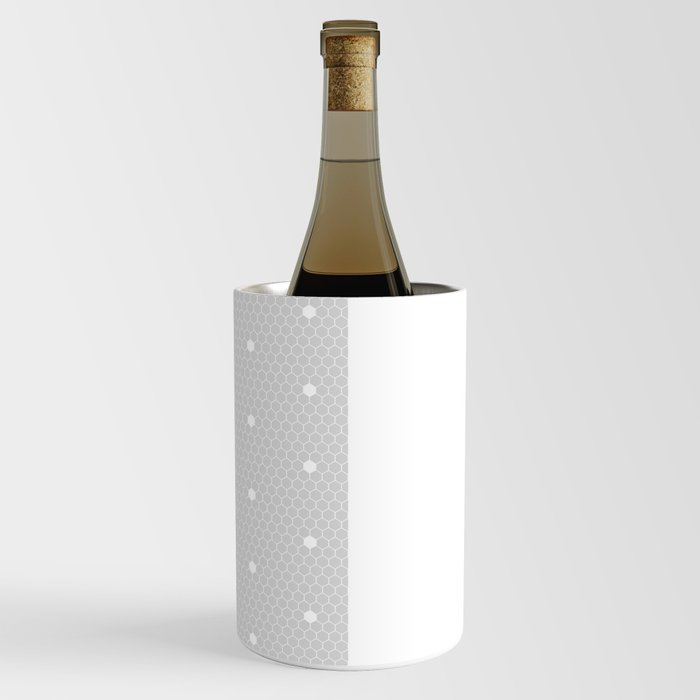 White Polka Dots Lace Vertical Split on Silver Grey Wine Chiller