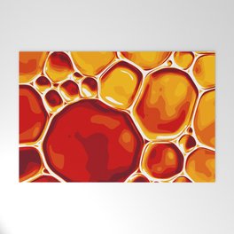 Orange Oil Abstract Bubbles Welcome Mat