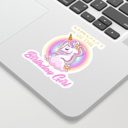 daddy of the Unicorn Birthday Girl Sticker