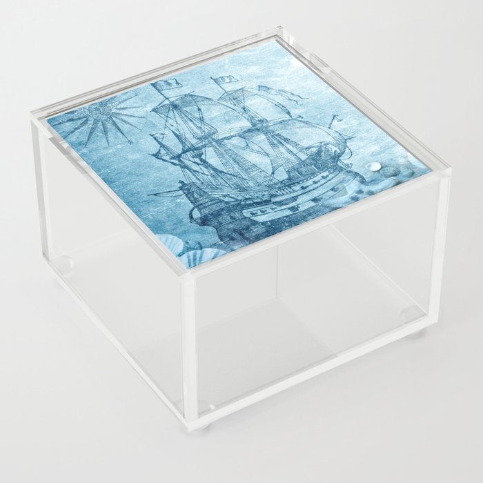 Caribbean ship sailing Acrylic Box