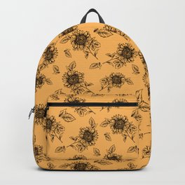 Vintage Sunflower Pattern  Backpack | Floral, Garden, Pretty, Sunflower, Botanic, Cute, Drawing, Pattern, Flower, Vintage 