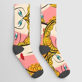 Comics Pop Girl Pattern Socks