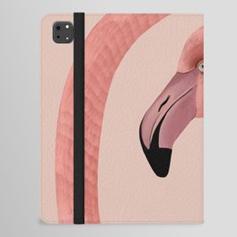 Pink flamingo long loop neck abstract iPad Folio Case