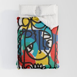 The Bauhaus Mondrian Graffiti Boy Art Comforter