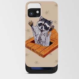 Peeking Raccoons #5 Beige Pallet - iPhone Card Case