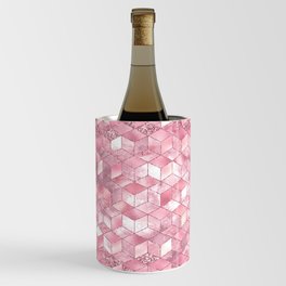 Luxury Pink Geometric Pattern Wine Chiller
