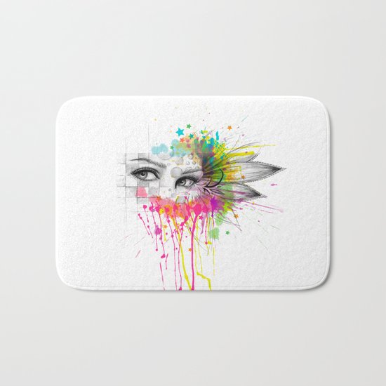 Beautiful Flower Eyes Bath Mat