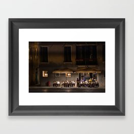 People sitting at the Ristorante Opera at Campo Saint Angelo at night in Venice, Italy. Framed Art Print | Campo, Couple, Night, People, Ristoranteopera, Candidphotography, Italy, Thonetchairs, Travel, Restaurant 