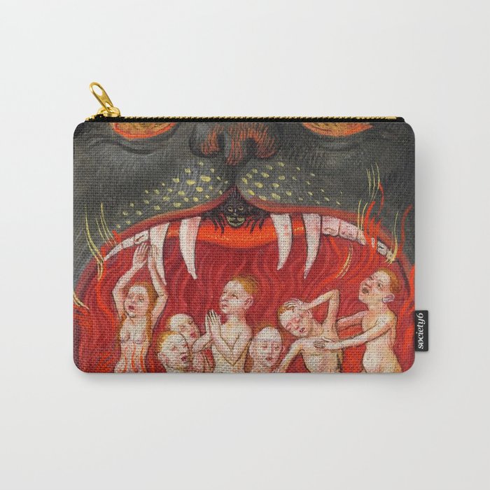 The mouth of Hell medieval art Carry-All Pouch