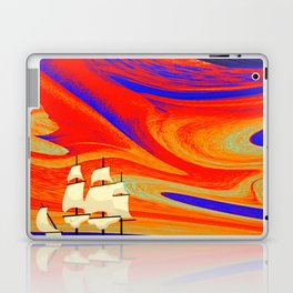 Sky Colorful swirl abstract orange and blue  Laptop Skin