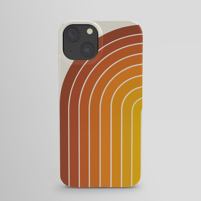 Gradient Arch IX Retro Orange Mid Century Modern Rainbow iPhone Case