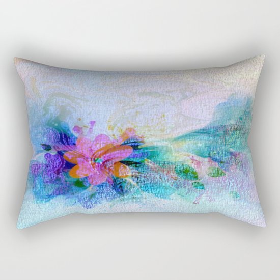 Soft Shaded Floral Abstract Rectangular Pillow