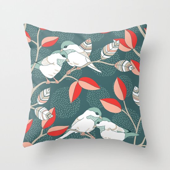 Love Birds Throw Pillow by Patty Sloniger Society6