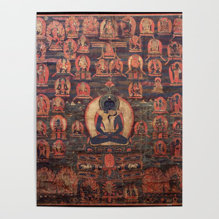 Buddhist Thangka Bodhisattva Samantabhadra Buddha Poster