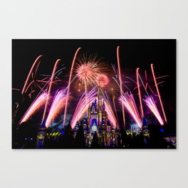 Fairytale Castle Fireworks Canvas Print