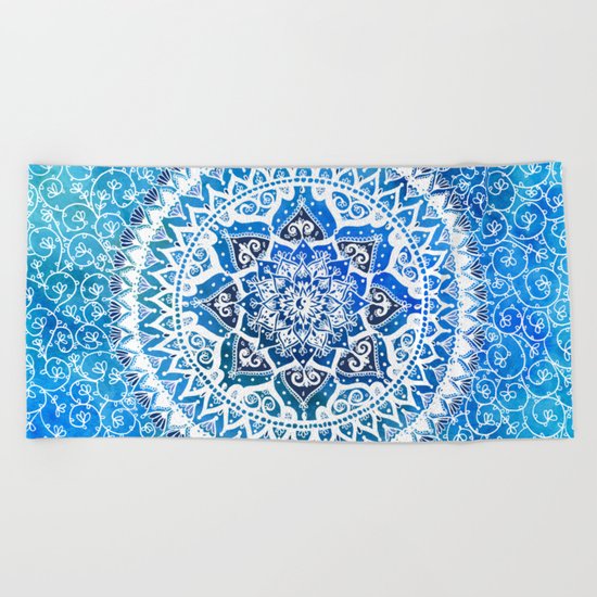 Watercolour Yin Yang Mandala Beach Towel