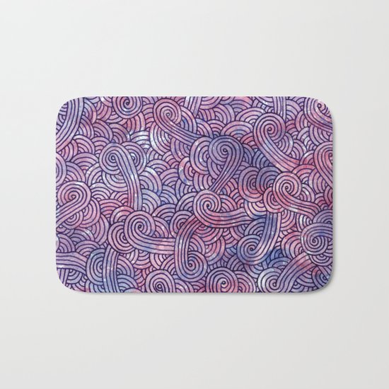 Purple swirls doodles Bath Mat