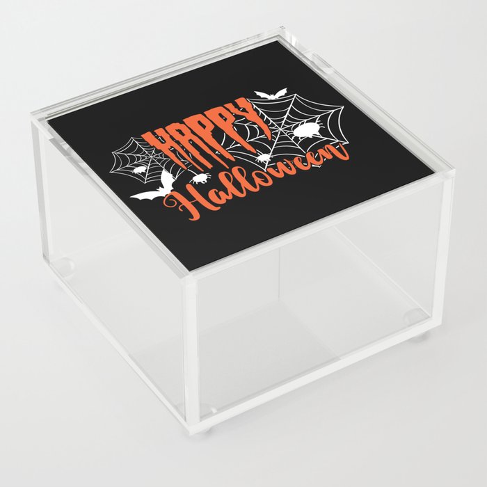 Happy Halloween Spooky Spiderwebs Acrylic Box